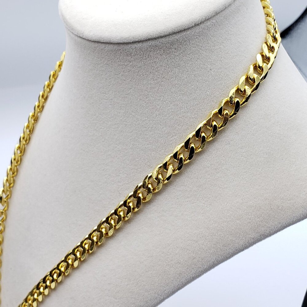 Stainless Steel Gold-Plated Necklace with Authentic Louis Vuitton Padlock - Picture 10 of 11